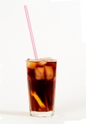 Coke in a glass with ice
